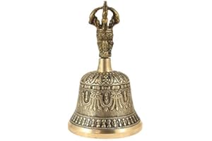 TreegoArt Samolecząca medytacja modlitwa i joga metalowy mosiężny dzwonek buddyjski dekoracja prezent religijny