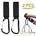 Produktbild Kinderwagen haken 2 Stück - Mopalwin Kinderwagen Taschenhaken Universale Befestigungshaken für Wickeltasche/Karabinerhaken für Handtaschen, mit Karabiner und Klettverschluss Stroller Hooks -Schwarz