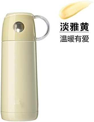 Creative Portable Vacuum Cups Double Walled And Leakproof For Hot And Cold Drink Offee Mug Couples Vacuum Flask Insulated Mug (350Ml),Yellow 350Ml