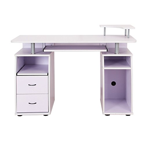 Homcom 920-012WT Computertisch, Holz, wei / rosa, 120 x 60 x 74 cm Homcom 920-012WT Computertisch, Holz, wei / rosa, 120 x 60 x 74 cm