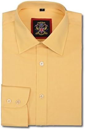 Plain Long Sleeve Mens Shirts,14 Classic Colours Regular Fit,Single &amp; Double Cuffs,Sizes 14 - 22 &amp; 10 Bright Colours in Tapered Fit, S - XXXL,For Work,Office,Wedding &amp; Leisure.Janeo British Apparel