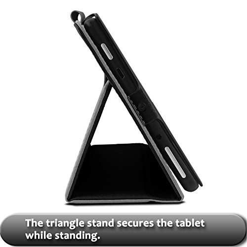 Hülle für Fire HD 8 (8-Zoll-Tablet, 7. Generation – 2017), Infiland Slim Fit Folio PU-lederne dünne Kunstleder Schutzhülle Cover Tasche für Fire HD 8 (8-Zoll-Tablet, 7. Generation – 2017)(mit Auto Schlaf / Wach Funktion)(Schwarz) - 5