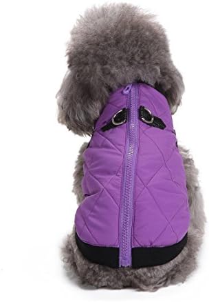 Aisuper Warm Quilted Padded Coat Jacket For Dogs Winter Zipper 4 Colours Puppy Clothes Vest For Small Medium Large Pets Thick Apparel X-Small Blue