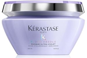 KERASTASE Kérastase Blond Absolu, Anti-Brass Purple Hair Mask, For Lightened & Highlighted Cool Blonde Hair, With Hyaluronic Acid & Edelweiss Flower, Masque Ultra Violet, 200ml