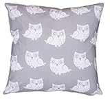 Amilian Dekokissen Kissenbezug Kissen 80cm x 80cm Eule Grau