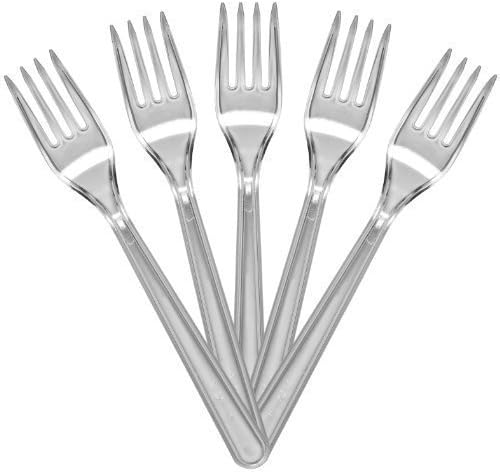 200 of Luxury Quality Clear Forks Plastic Cutlery Weddings Parties Picnics