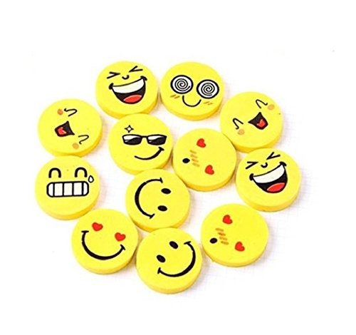 Homgaty Smile Erasers Fancy Rubber Pencil Eraser Cleaner Random style