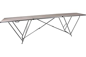 ASKON Tapeziertisch Profi Tapezierarbeiten, Picknick, Catering, Flohmarkt - Leichte, robuster Aluminiumrahmen - Sperrholzplatte, Stärke 4,5 mm und Skalenmarkierung (305 x 80 x 86 cm)