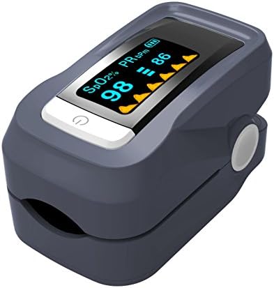 Spo2 Pulse Oximeter, Soriace® OLED Fingertip Pulse Oximeter Accurate Blood Oxygen Finger Meter with Protective Cotton Bag - For Home/Professional Use - For Adults/Children - CE, FDA Approved (Gray)