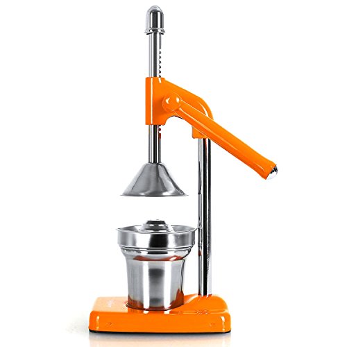 oneConcept EcoJuicer Zitruspresse manuelle Saftpresse Orangen und Zitronenpresse mit Hebelmechanik (handbetrieben, lautlos, aus Edelstahl) orange - 4