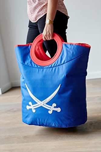 STORE.IT 671985 Wäschetasche, Wäschekorb, Wäschesammler, Aus reißfestem Polyester, grau mit weißem Stern - 4