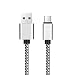 Produktbild kingko 0.3m,1m Micro USB Kabel, Nylon USB cable Ladekabel geflochtenes für Android Smartphones, Samsung, HTC, Sony, Nexus und mehr (Silber0.3M)