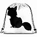 Produktbild Ccsoixu Black Silhouette Cute Raccoon North American Animals Wildlife Amazonia Nature Drawstring Backpack Bag for Kids Boys Girls Teens Birthday, Gift String Bag Gym Cinch Sack for School and Party