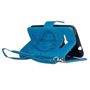 Galaxy J1 2016 Case,Galaxy J1 2016 Wallet Case,Leeook Retro Elegant Pretty Creative Purple Embossing Love Heart… - Image 5