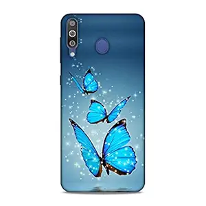 Lucent Crafts Premium Lovely Beautiful Slim Lightweight Shock Proof Hard Back Case Mobile Cover for Samsung Galaxy M30 (Sizzling Amazing Butterflies Girl Girlish 3D Printed)