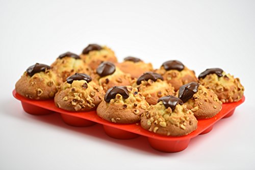 Premium silikon Muffinförmchen für 12 Muffins | BPA-frei und Antihaftbeschichtung | spülmaschinenfeste Muffinform | leicht zu reinigen | Cupcake und Brownie Backform Backblech - 3