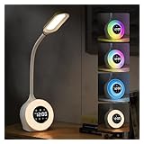 2 In 1 Wake Up Light, Touch Control Alarm Clock With Light, Sunrise Digital Clock For Kids, Study Desk Lamp With Clock, Dimmable Multicolor Bedside Lamps Night Light Alarm Clocks For Bedrooms