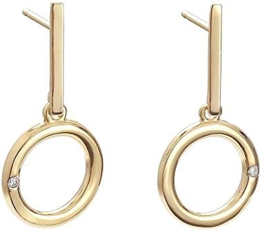 DROP EARRINGS WITH CUBIC ZIRCONIA CIRCLE CONSTELLATIONS SILVER GOLD PLATED (20Z)
