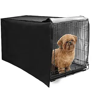 Privacy Dog Crate Cover Waterproof Night Cover Sleep Helper Windshield Dust-Proof Four Door Dog Cage Cover Breathable Washable Dog Crate Cover for Pets