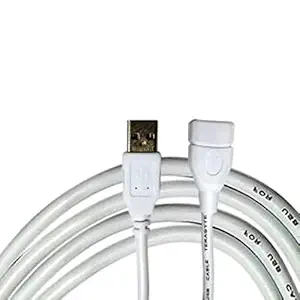 SAMZHE USB Extension Cable - 1.5 mtr Suitable for Laptop and Desktops (Support USB dataCard + Pendrive Extension Purpose- White (MST-787-1)