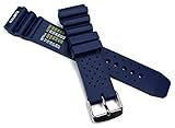 18 mm blau KAUTSCHUK SILIKON ARMBAND TAUCHER DIVER 24 mm Dornschließe mit Wellen in blau und Schwarz