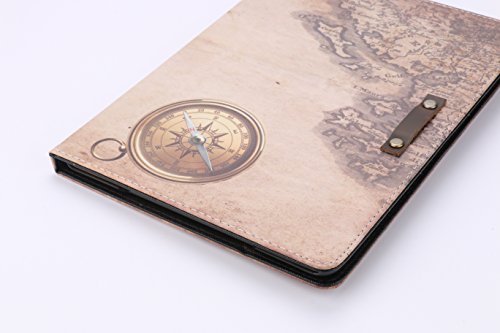 boriyuan Neu Apple Ipad Air 2 Leder Case Hülle Leder Schutztasche im Retrolook für Ipad Air 2 2014 mit Auto Sleep/Wake Funktion, Ipad Air 2 Displayschutzfolie auch inklusive (A12) - 5