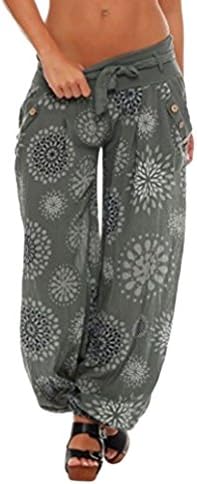 Hotsellhome New Fashion Women's Loose Print Ladies Pocket Hareem Full Length Pants Trouser Wide Leggings
