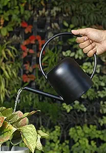 BTiL 1.2 L Black Watering Can for Plants Antique Garden Water Can with Long Spout for Home Indoor & Outdoor Plants