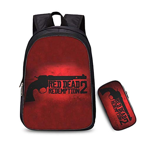 Preisvergleich Produktbild Fiveschoice Red Dead Redemption Rucksack 2 Stück Erlösung Student Jungen Mädchen Erwachsene Tasche 2 Stück pro Set