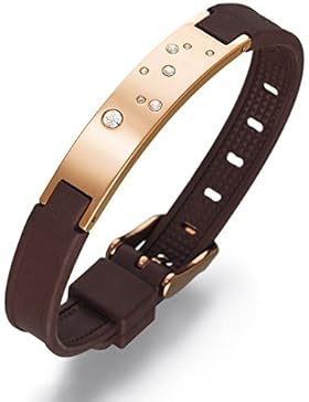 Lunavit Jupiter Gold Damen Magnetarmband, rosé-vergoldete Schmuckplatte mit acht Swarovski-Elements sowie zwei...