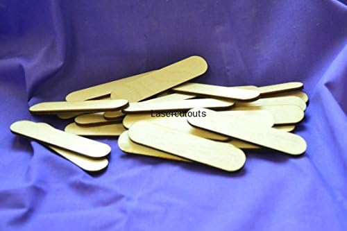 Wooden Crafting Sticks, Lolly Sticks, Lasercut (50)