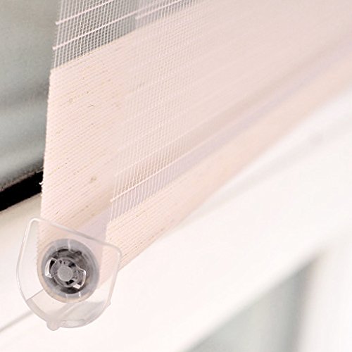 EUGAD #324 Doppelrollo Duo Rollo Klemmfix ohne Bohren , Variorollo Fensterrollo , lichtdurchlässig und verdunkelnd , Holzlook Natur , 100cmx150cm - 5