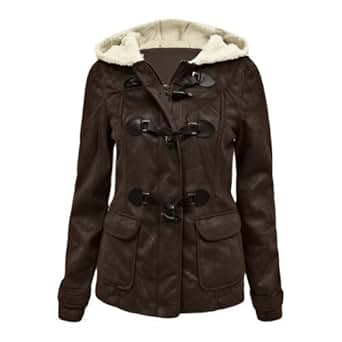 Womens brown fleece hooded jacket size