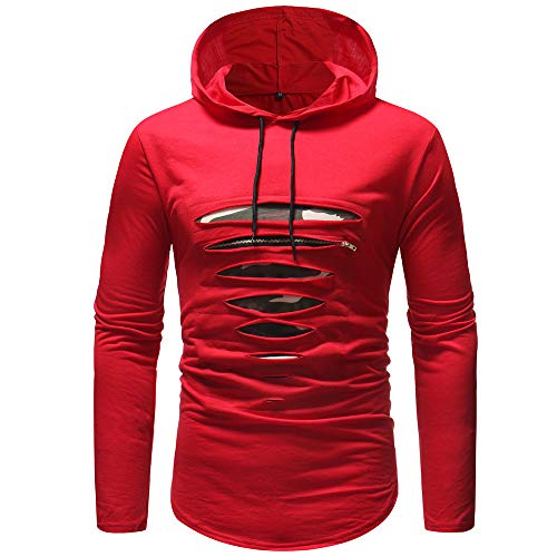 Preisvergleich Produktbild Geili Herren Kapuzenpullover Hoodie Slim Fit Sweatjacke Kapuzenjacke mit Kapuze Reißverschluss Hohl Sweatshirt Männer Herbst Winter Oversize Pullover Kapuzenpulli Langarmshirt