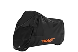 MOTOFORGE DYNAMICS XXL KTM Compatible All-Weather Motorcycle Cover - 2.5m Heavy-Duty, Tear & UV Resistant, Fits Duke, RC Models, Quick-Release Buckles, Integrated Storage Bag. (Duke)