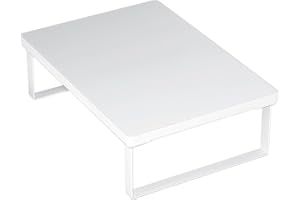 Lawnoval Support de four à micro-ondes réglable en métal et bois - Étagère gain de place avec pieds antidérapants pour cuisinière à induction (blanc)