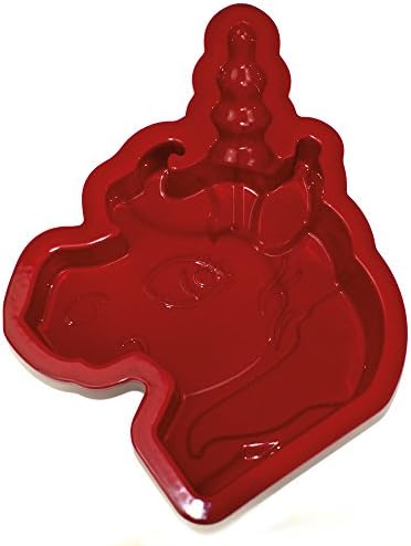 Siliwelt Moule en silicone anti-adhésif et sans odeur, motif licorne, bordeaux, 25,4 x 19,4 x 4,4 cm