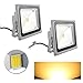 Produktbild VINGO® 2X LED Fluter 50W Flutlicht Warmweiß Außen Strahler 3000-3200K Gartenleuchte Wasserdicht IP65 SMD Scheinwerfer leuchtmittel