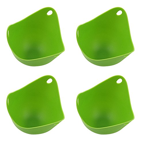 Gosear 4 STK Silikon Ei Wilderer Formteil Tassen Küche Kochgeschirr Backen Werkzeug in Mikrowelle Ofen Dampfer Grün