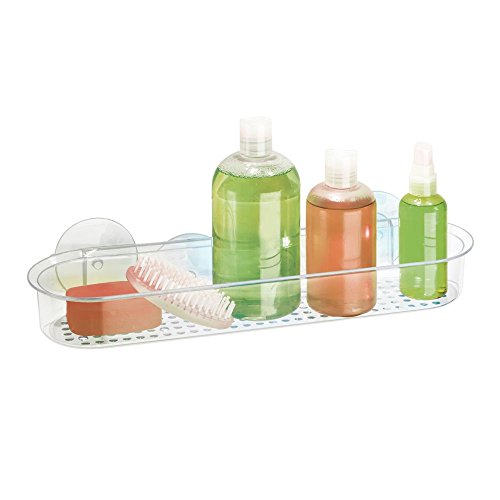 InterDesign Badezimmer-/Dusch-Caddy mit Saugnapf für Shampoo, Conditioner, Seife – Durchsichtig - 5