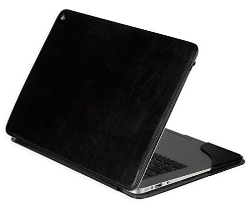 Gecko Macbook Air 13" PU-Leder Hülle- Schwarz - luxuriöse Schutzhülle in modernem Design / perfekter Schutz in der Farbe schwarz / black geeignet für MacBook Air 13,3" (Typ A1369/ Typ A1466 2013/2014)