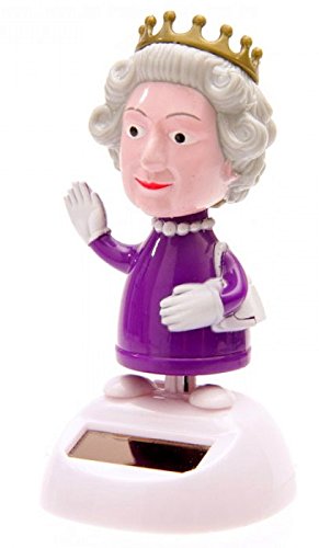 (779) Solar Wackelfigur Queen Wackel England Königin UK Fun Fensterbank