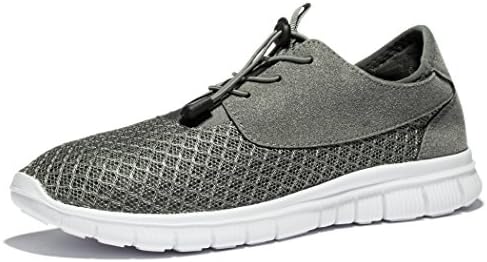 Daillor Men's Walking Athletic Driving Shoes Fashion Casual Breathable Mesh Sneakers Grey EU42