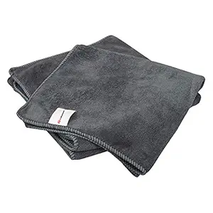 GoMechanic Microfiber Cloth - 2 Pcs - 40x40 cms - 400 GSM Thick Lint & Streak-Free Microfiber Cleaning Towel for Car & Bike Cleaning, Polishing, Washing & Detailing