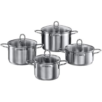 Silit Diamant Topfset, 4-teilig, mit Glasdeckel, Kochtopf