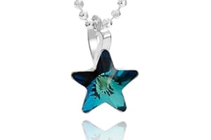 butterfly Kinderkette Mädchen Hals-Kette echt Silber Swarovski Elements Stern-Anhänger blau längen-verstellbar Nachhaltige Verpackung Kinder Geschenk Schmuck