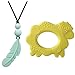 Produktbild Die FEDER Teething für WEIBLICHE anhänger Necklace Mädchen und Frauen der Mutter zu Tragen, Necklace silikon kauen perlen (45 cm), baby Teether gelbe schafe Teething Toys, 100% BPA free
