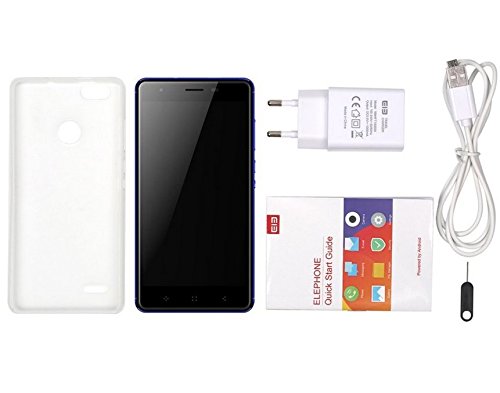 HOMTOM HT50 - Smartphone Libre, Android 7.0 5.5 '' HD (720 * 1280) Quard Core Teléfono Móvil 4G, Doble Tarjeta MTK6737 1.3 GHz, 3 GB de RAM + 32 GB de ROM, Principal Cámara 13MP + Sub Cámara 13MP - AZUL