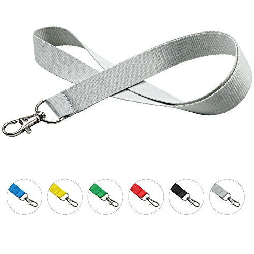 linie zwo®, Confezione da 10 laccetti portachiavi 20 mm, gancio easy going, Grigio