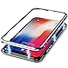 Produktbild CreWin für iPhone XS MAX Hülle Glas mit MagnetischFull Body Panzerglas Rückseite Durchsichtig 360 Grad Handyhülle Transparent Hard Case Schutzhülle Bumper Schutz Cover Handytasche- Silber